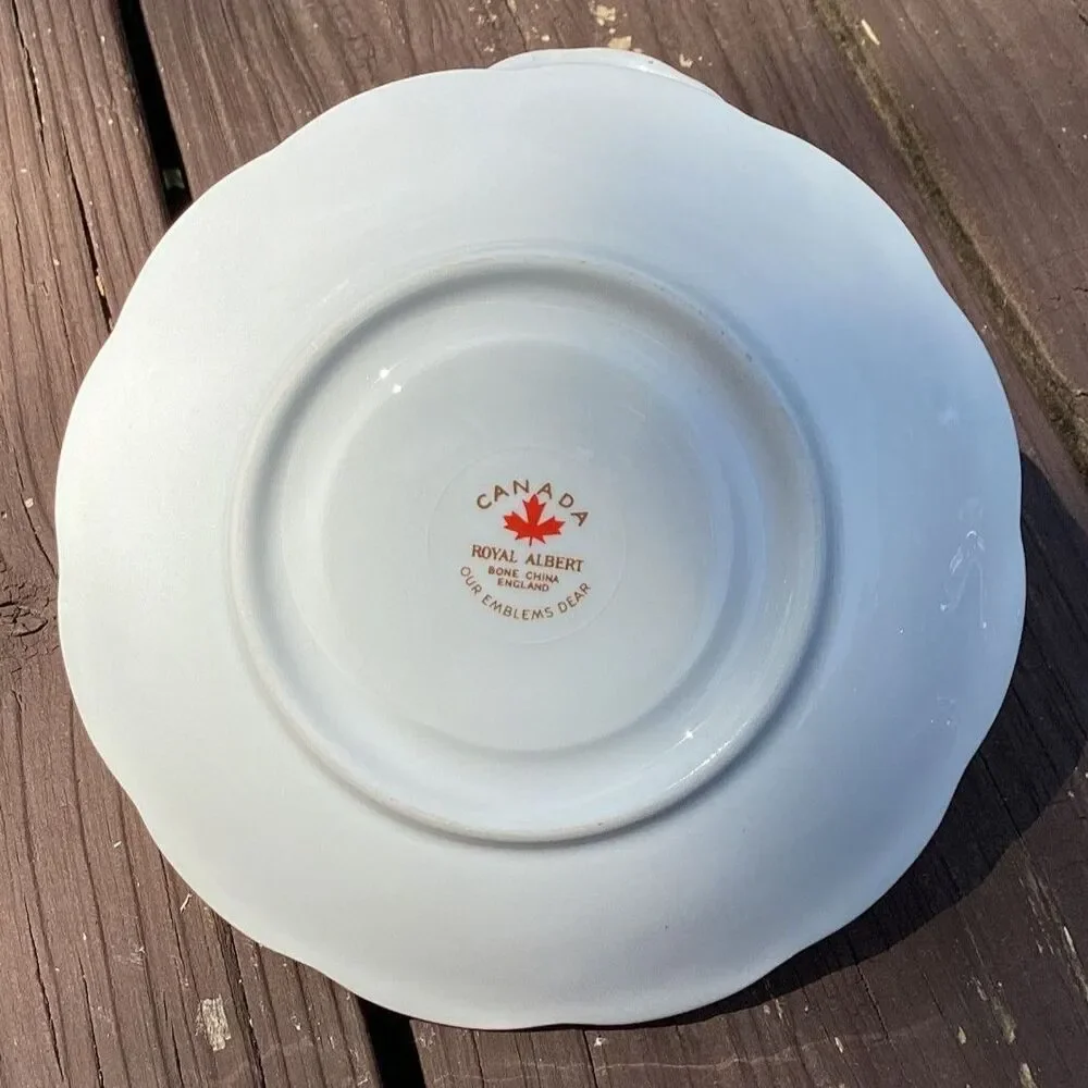 Royal Albert Our Emblems Dear Canada Provincial Flowers‎ Teacup Saucer Set-READ